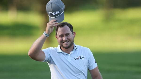 JOHANNESBURG, SOUTH AFRICA - DECEMBER 11: Christiaan Burke of South Africa reacts on the 18th hole on day one of the Alfred Dunhill Championship 2026 at Royal Johannesburg on December 11, 2025 in Johannesburg, South Africa. (Photo by Luke Walker/Getty Ima