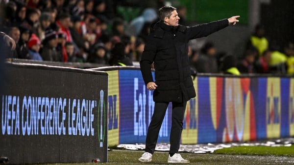 Crystal Palace manager Oliver Glasner during the UEFA Conference League 2025/26 league phase match between Shelbourne and Crystal Palace at Tallaght Stadium in Dublin.
