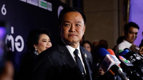 Anutin Charnvirakul, Thailand's prime minister, speaks to members of the media on the sidelines of a seminar in Bangkok, Thailand, on Thursday, Nov. 20, 2025. Under pressure from credit-rating firms and investors, Thailand is planning a smaller deficit ne
