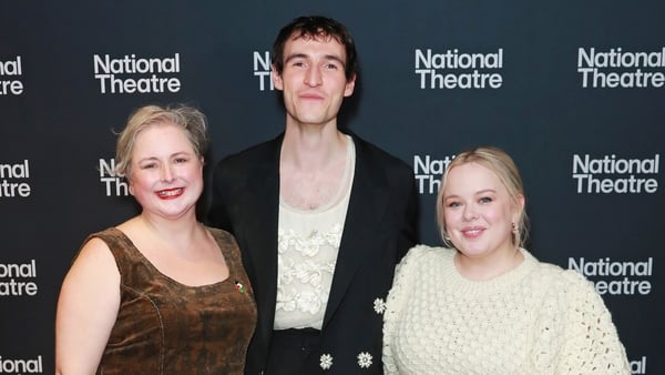 LONDON, ENGLAND - DECEMBER 11: (L to R) Siobhán McSweeney, Eanna Hardwicke and Nicola Coughlan attend the press night after party for "The Playboy Of The Western World" at The National Theatre on December 11, 2025 in London, England. (Photo by Dave Benett