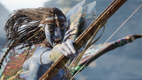 Zoe Saldaña as Neytiri in Avatar: Fire and Ash