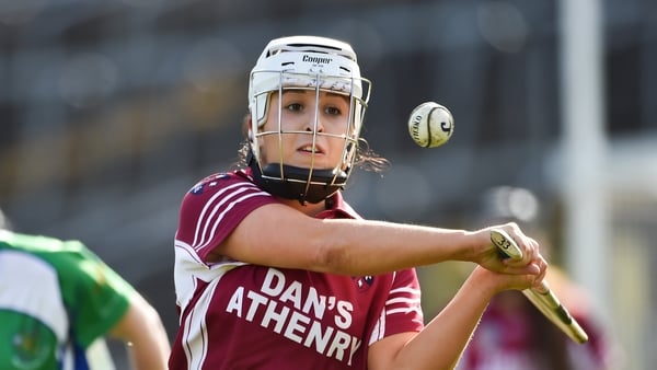 Dervla Higgins of Athenry during the AIB All-Ireland Intermediate Club Camogie Final match between Athenry and Johnstownbridge at St Tiernach's Park in Clones, Monaghan.
