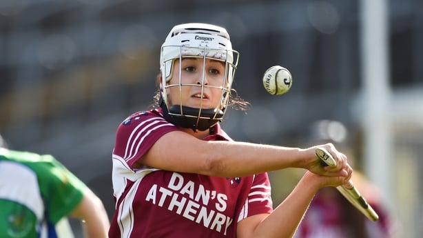 Dervla Higgins of Athenry during the AIB All-Ireland Intermediate Club Camogie Final match between Athenry and Johnstownbridge at St Tiernach's Park in Clones, Monaghan.