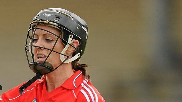 Karen Atkinson, Wexford, in action against Linda Dorgan, Cork. All-Ireland Senior Camogie Championship Semi-Final in association with RTE Sport, Cork v Wexford, Nowlan Park, Kilkenny.