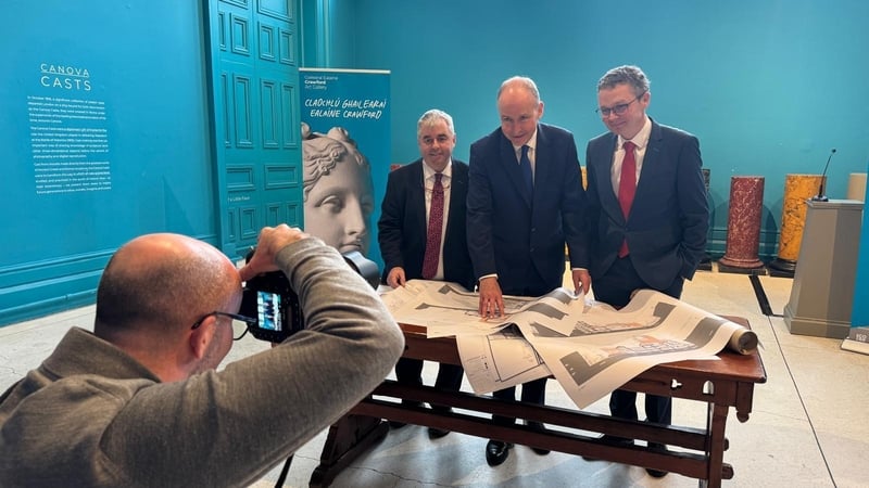 Taoiseach Micheál Martin, Minister for Culture Patrick O'Donovan and Minister of State with responsibility for the OPW Kevin 'Boxer' Moran all attended the event