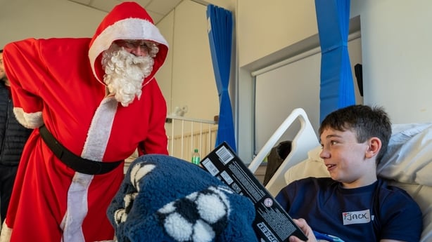 Santa dropped into see Jack McNamara from Kilworth in the South Infirmary Victoria University Hospital 