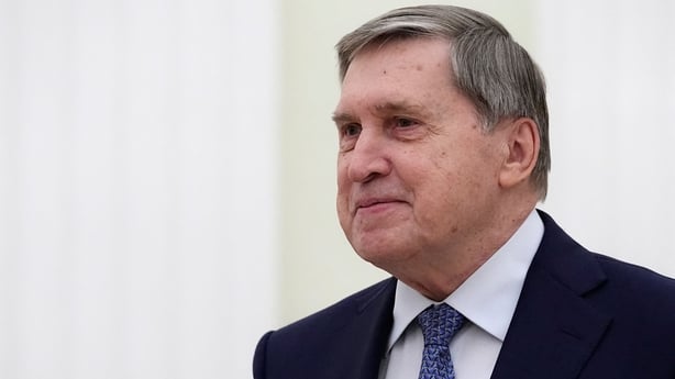 Kremlin aide Yuri Ushakov standing in the Senate Palace of the Kremlin in Moscow.
