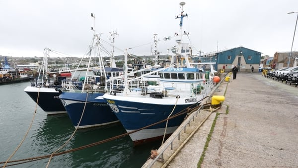 Fishing boats docked at Howth pier in Howth