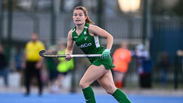 29 July 2025; Sarah Torrans of Ireland during the women's hockey international match between Ireland and Spain at the Sport Ireland Campus in Dublin. Photo by Ben McShane/Sportsfile