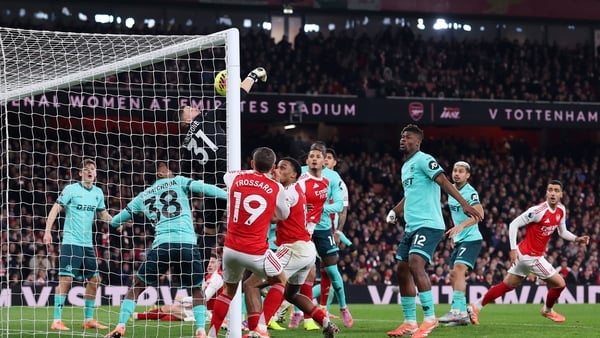 LONDON, ENGLAND - DECEMBER 13: Sam Johnstone of Wolverhampton Wanderers scores an own goal for Arsenal's first goal of the game during the Premier League match between Arsenal and Wolverhampton Wanderers at Emirates Stadium on December 13, 2025 in London,