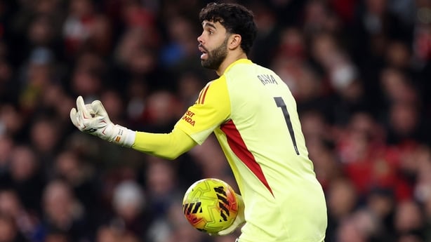 LONDON, ENGLAND - DECEMBER 13: David Raya of Arsena during the Premier League match between Arsenal and Wolverhampton Wanderers at Emirates Stadium on December 13, 2025 in London, England. (Photo by Catherine Ivill - AMA/Getty Images)