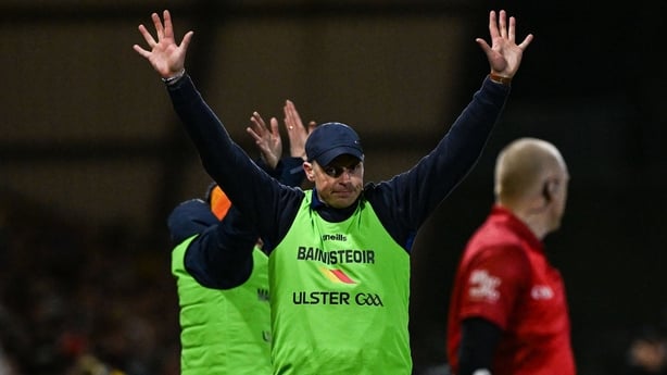 13 December 2025; Scotstown manager David McCague during the AIB Ulster GAA Football Senior Club Championship final match between Kilcoo and Scotstown at BOX-IT Athletic Grounds in Armagh. Photo by Ramsey Cardy/Sportsfile