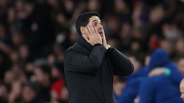 LONDON, ENGLAND - DECEMBER 13: Mikel Arteta, Manager of Arsenal, reacts to his side conceding a goal during the Premier League match between Arsenal and Wolverhampton Wanderers at Emirates Stadium on December 13, 2025 in London, England. (Photo by Harry M