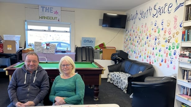 Paddy O'Reilly and Theresa Buckley inside Pullough Community Shop in Offaly