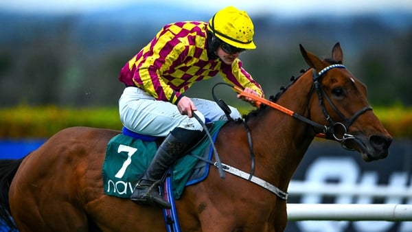 Meath , Ireland - 17 November 2025; Oh My Word, with Tommy Halford up, on his way to winning the Bar One Racing 'Extra Place Races Daily' (Pro/Am) Flat Race, at Navan Racecourse in Meath. (Photo By Shauna Clinton/Sportsfile via Getty Images)