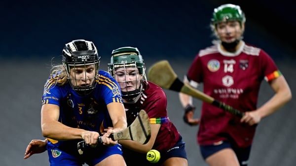 14 December 2025; Aisling Egan of St Finbarr’s in action against Clodagh Burke of Athenry during the AIB All-Ireland Camogie Senior Club Championship final match between Athenry of Galway and St Finbarr's of Cork at Croke Park in Dublin. Photo by Seb Daly