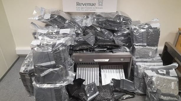 Pictured seized cannabis at Dublin Airport