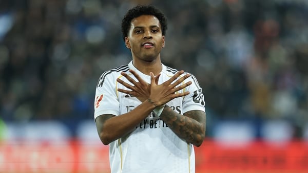 VITORIA, SPAIN - DECEMBER 14: Rodrygo of Real Madrid CF celebrates a goal during the Spanish League, LaLiga EA Sports, football match played between Deportivo Alaves and Real Madrid at Mendizorroza Stadium on December 14, 2025, in Vitoria, Spain. (Photo B