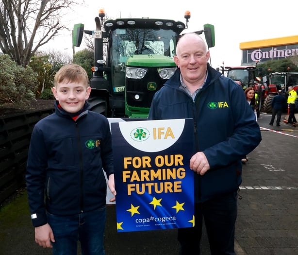 IFA President Francie Gorman with his 11-year-old son, Tom