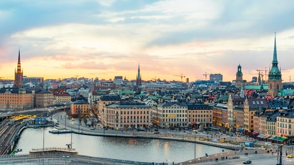 Stockholm cityscape with beautiful buildings of Gamla Stan