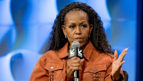 Michelle Obama speaking onstage