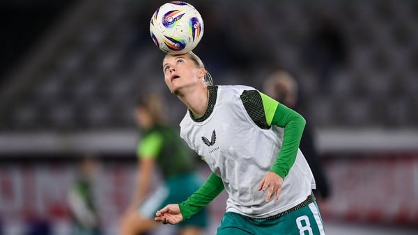 Leuven , Belgium - 28 October 2025; Ruesha Littlejohn of Republic of Ireland before the UEFA Women's Nations League A/B promotion/relegation play-off second leg match between Belgium and Republic of Ireland at The King Power At Den Dreef Stadium in Leuven