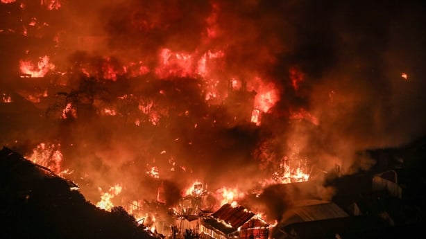 A devastating fire engulfs the Korail slum in Dhaka, Bangladesh