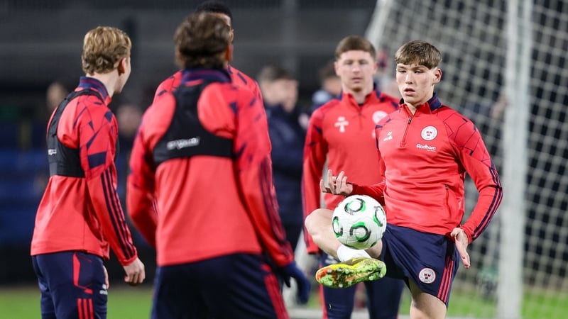 Shelbourne's James Roche during a Shelbourne training session at Z'dezele Stadium in Celje