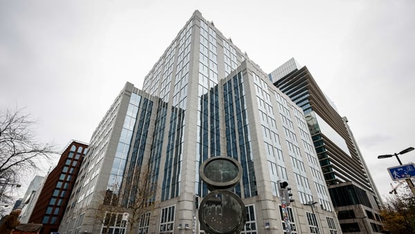 Exterior view of euroclear headquarters building in Brussels,