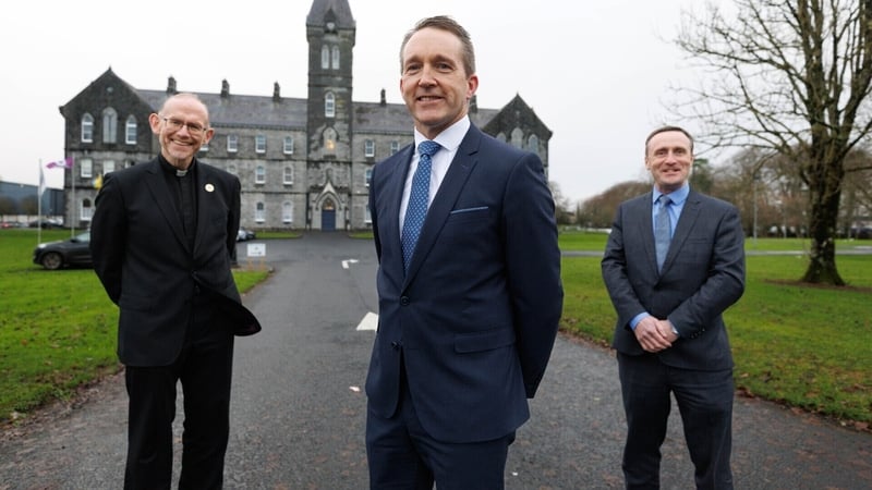 Donal Cahir, Principal of St Flannan's College: Bishop of Killaloe Fintan Monahan and Chair of the Board Leonard Cleary (Pic: Eamon Ward)
