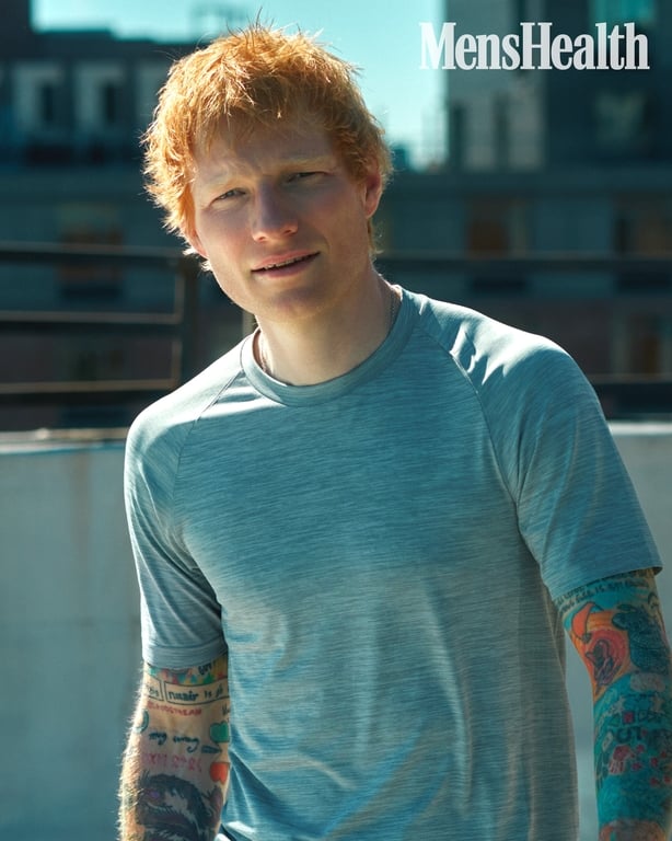 Ed Sheeran poses for a photo for Men's Health UK