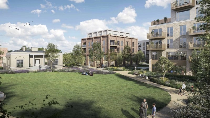 The new Large Scale Residential Development (LRD) scheme is made up of 326 two-bed apartments, 125 one-bed apartments, 51 three-bed apartments and eight studios across eight apartment blocks.