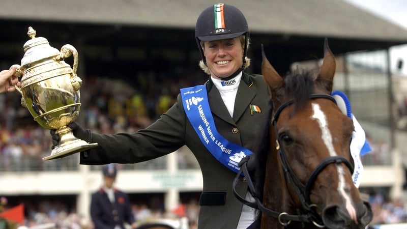 Ireland's Jessica Kurten on Quibell at the Dublin Horse Show back in 2004