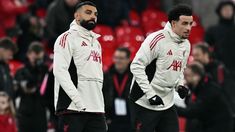Mohamed Salah and Curtis Jones are pictured ahead of Liverpool's Premier League encounter against Sunderland at Anfield earlier this month