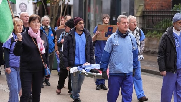 Irish Health Workers for Palestine pass the Gaza Solidarity Nativity Scene