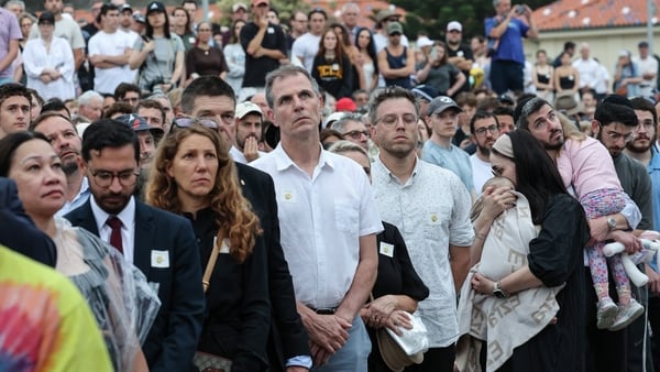 Mourners attend the memorial held for the victims of a shooting at Bondi Beach in Sydney