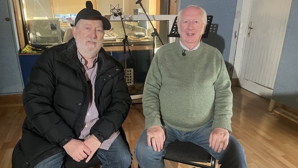 Tony Allen and Mick Foster, of Foster and Allen, are pictured in a recording studio