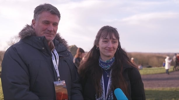 Photo shows father and daughter Jimmy and Molly Hennessy at Newgrange