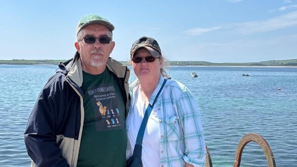 Donna Hughes Brown seen with her husband Jim