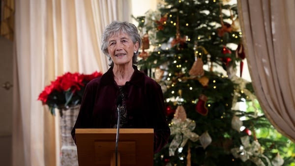 Uachtarán na hÉireann Connolly delivers her first Christmas Message in Áras an Uachtaráin