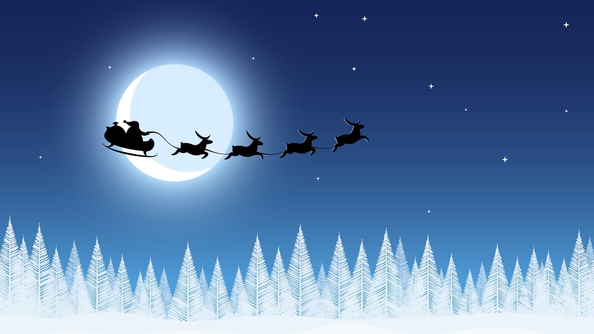 How does Santa get around the world in one night?