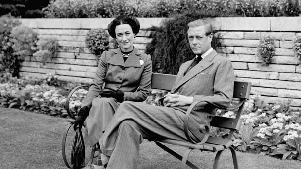 A HAPPY PICTURE OF THE DUKE AND DUCHESS OF WINDSOR PHOTOGRAPHED IN THE GROUNDS OF CHARTERS in 1947