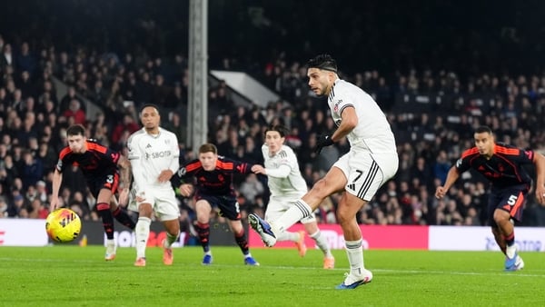 Fulham's Raul Jimenez scores a penalty against Nottingham Forest - Premier League, December 2025