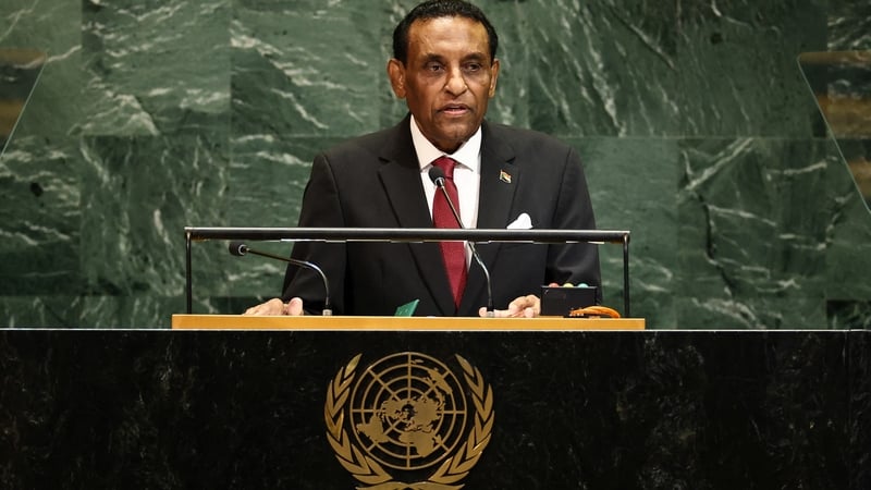 Sudan's Prime Minister Kamil Idris addresses the United Nations General Assembly earlier this year (file image)