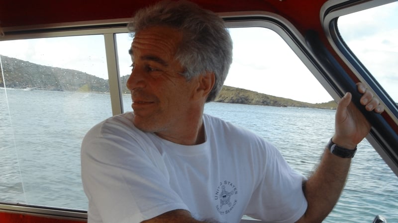 Jeffrey Epstein seen in one of the photographs released by the US Justice Department last week
