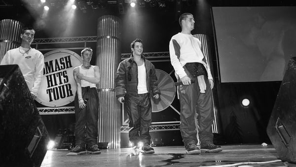 Boyzone on stage at The Point during the Smash Hits concert, 27/11/1995 (Part of the Independent Newspapers Ireland/NLI Collection).. (Photo by Independent News and Media/Getty Images)