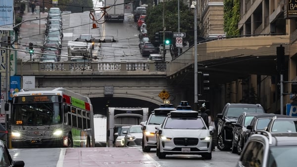 A waymo robotaxi on a San Francisco street
