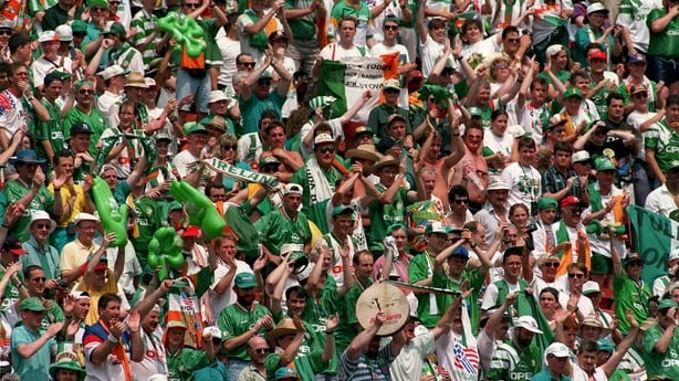 28 June 1994; Republic of Ireland supporters during the FIFA World Cup 1994 Group E match between Mexico and Republic of Ireland at the Citrus Bowl in Orlando, Florida, USA. Photo by David Maher/Sportsfile