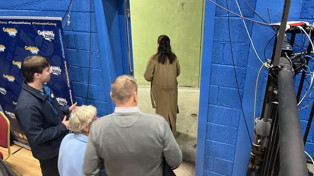 Grainne Seoige seen leaving the count centre after a poor showing