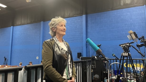 Catherine Connolly speaks to media after being elected in the general election
